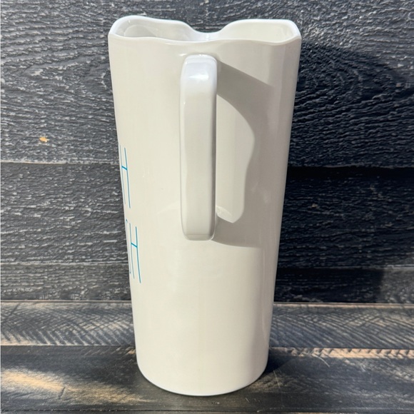 Rae Dunn SPLISH SPLASH White & Teal Melamine Pitcher by Magenta - Picture 2 of 6